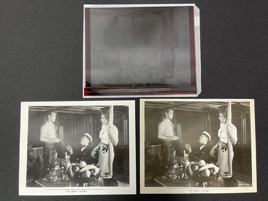 Actress Carole Mathews Old Hollywood B&W Photographs From 1948 Movie Scene 'The Great Gatsby' Paramount Picture With Original Large Negative 8.5 X 11