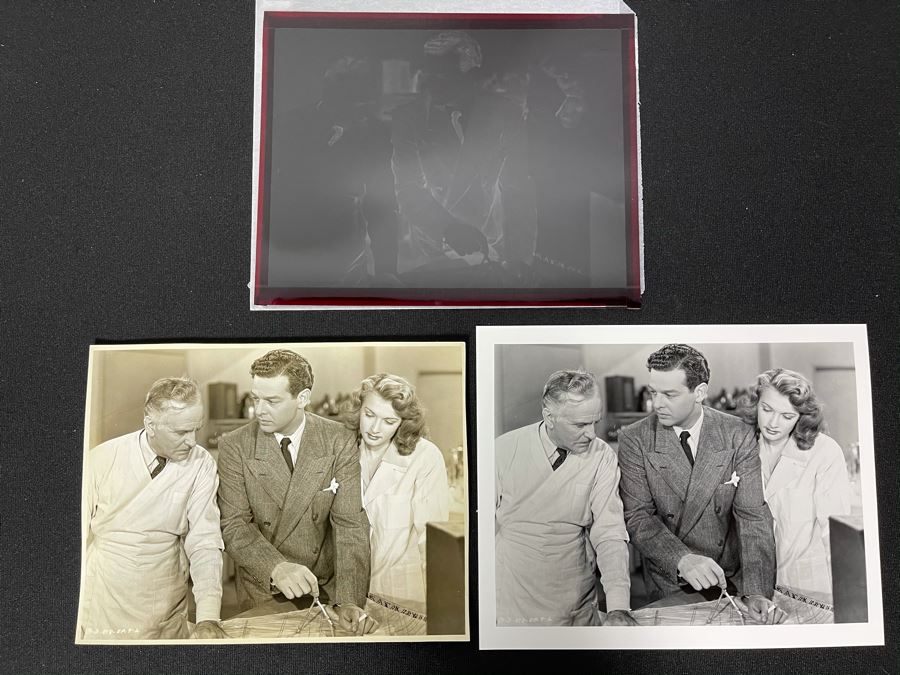 Actress Carole Mathews Old Hollywood B&W Photographs From Movie Scene With Original Large Negative 8.5 X 11 [Photo 1]