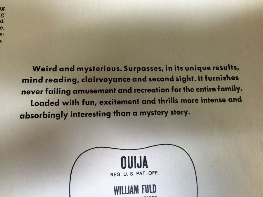 Vintage William Fuld OUIJA Talking Board Set Parker Brothers Salem, MA [Photo 15]