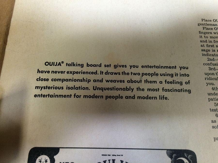 Vintage William Fuld OUIJA Talking Board Set Parker Brothers Salem, MA [Photo 12]