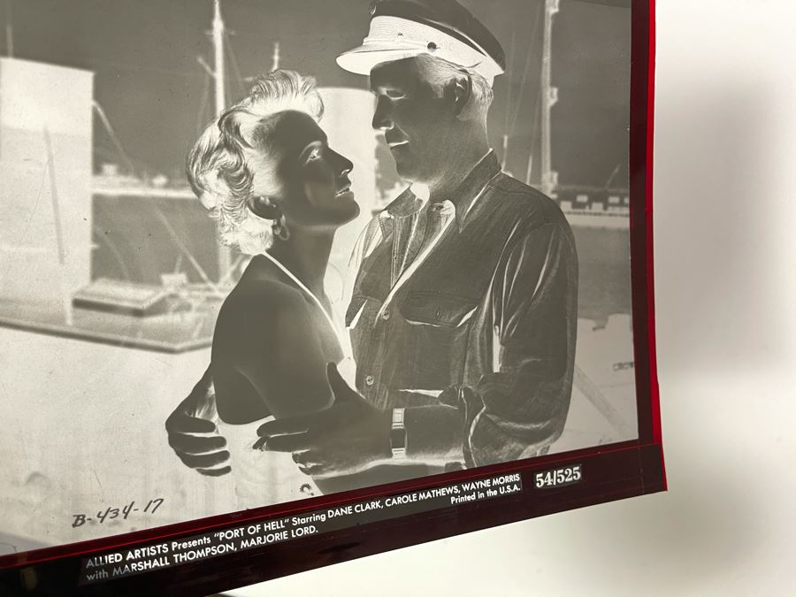 Actress Carole Mathews Old Hollywood B&W Photographs From Movie Scene 'Port Of Hell' Allied Artists With Original Large Negative 8.5 X 11 [Photo 3]