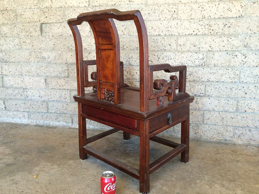 Vintage Chinese Chair with Drawer [Photo 13]