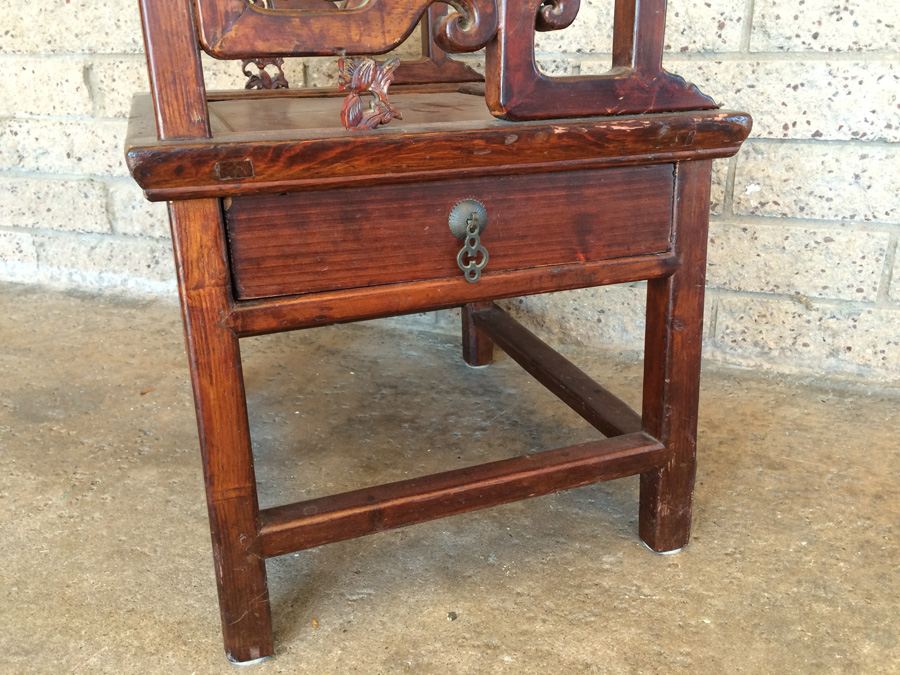 Vintage Chinese Chair with Drawer [Photo 11]