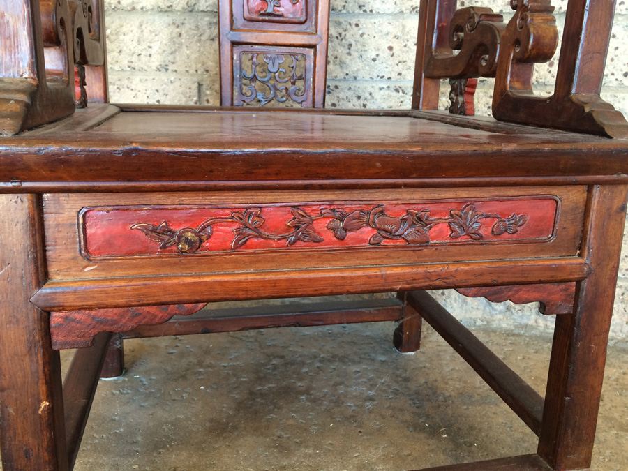 Vintage Chinese Chair with Drawer [Photo 19]