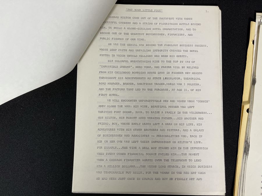 Documentary Summary And Unsigned Agreement Contract Between Francesca Hilton (Daughter Of Zsa Zsa Gabor And Conrad Hilton) And Carole Mathews For Documentary 'Put Your Little Foot' The Story Of Conrad N. Hilton  (Founder Of The Hilton Hotels Chain) [Photo 4]