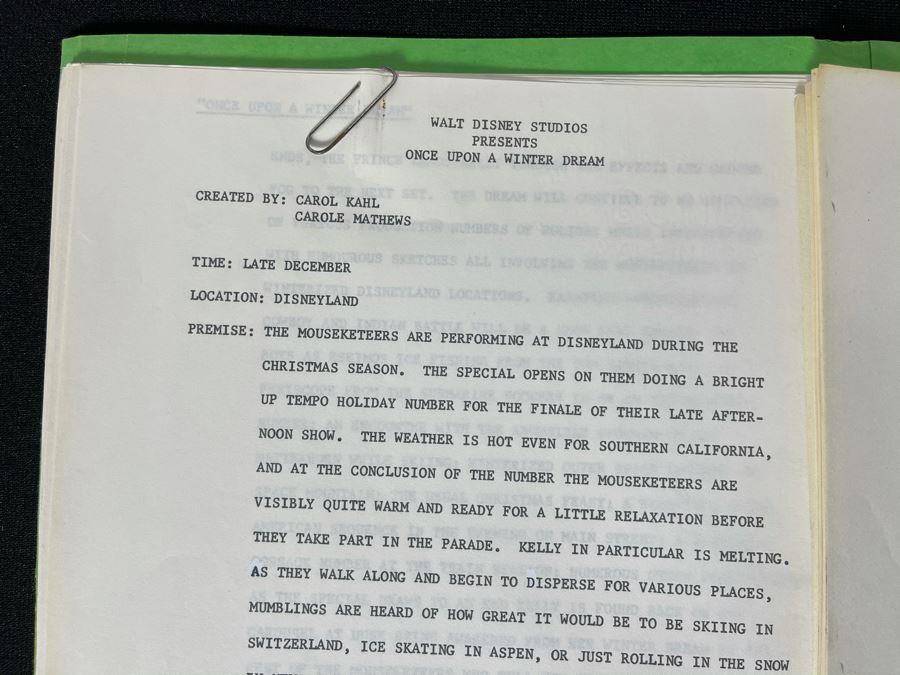 Walt Disney Mousketeers TV Show Special 'Happy Christmas, Merry Hanukkah' Vintage 1978 Budget / Script - First Time In 38 Years Two Holidays Fall On Same Day Created By Carole Mathews And Carol Kahl [Photo 2]