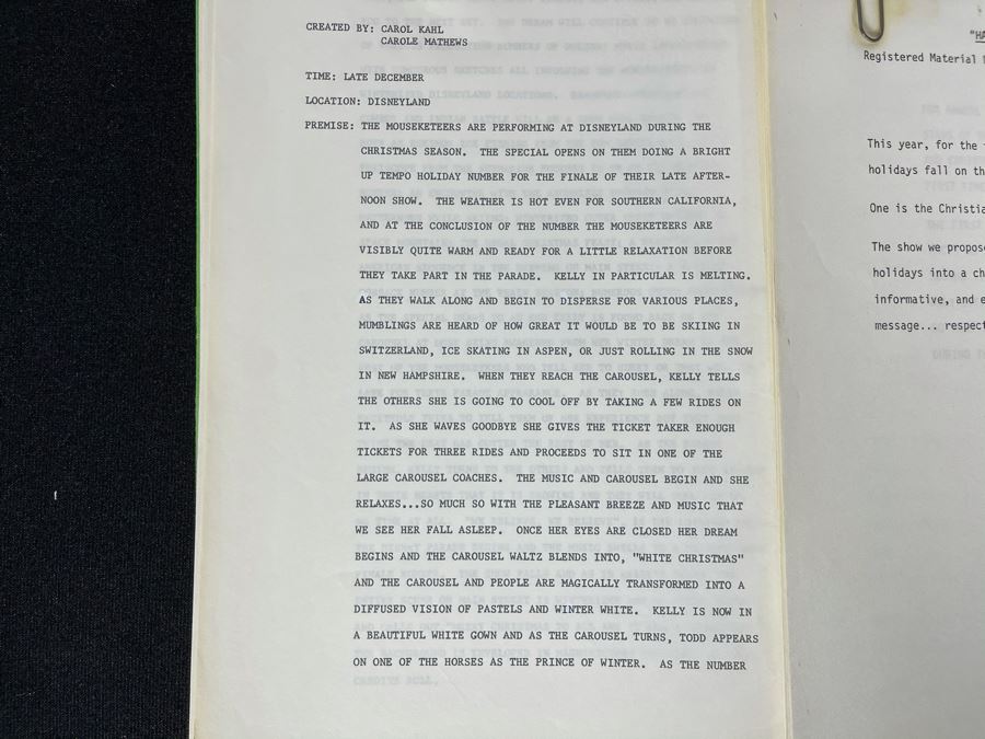 Walt Disney Mousketeers TV Show Special 'Happy Christmas, Merry Hanukkah' Vintage 1978 Budget / Script - First Time In 38 Years Two Holidays Fall On Same Day Created By Carole Mathews And Carol Kahl [Photo 3]