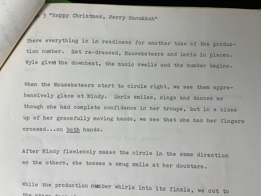 Walt Disney Mousketeers TV Show Special 'Happy Christmas, Merry Hanukkah' Vintage 1978 Budget / Script - First Time In 38 Years Two Holidays Fall On Same Day Created By Carole Mathews And Carol Kahl [Photo 7]
