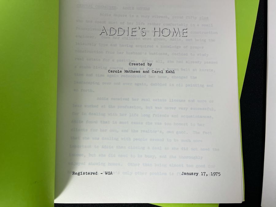 Various Original TV Movie Scripts Written By Actress Carole Mathews And Carol Kahl [Photo 12]