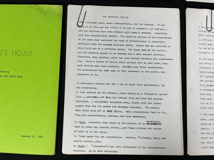 Various Original TV Movie Scripts Written By Actress Carole Mathews And Carol Kahl [Photo 4]