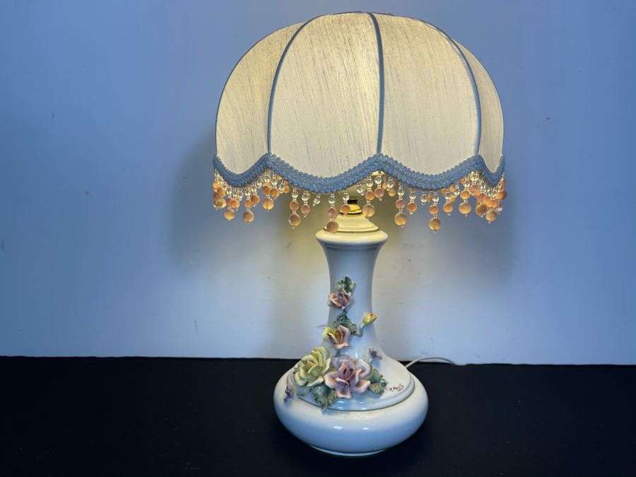 Signed Italian Handmade Capodimonte Table Lamp 20'H [Photo 2]