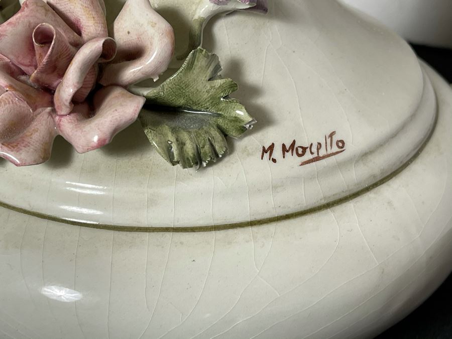 Signed Italian Handmade Capodimonte Table Lamp 20'H [Photo 7]