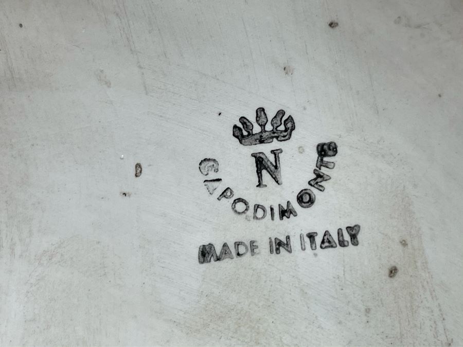 Signed Handmade Capodimonte Floral Relief Vase Made In Italy 16'H [Photo 11]