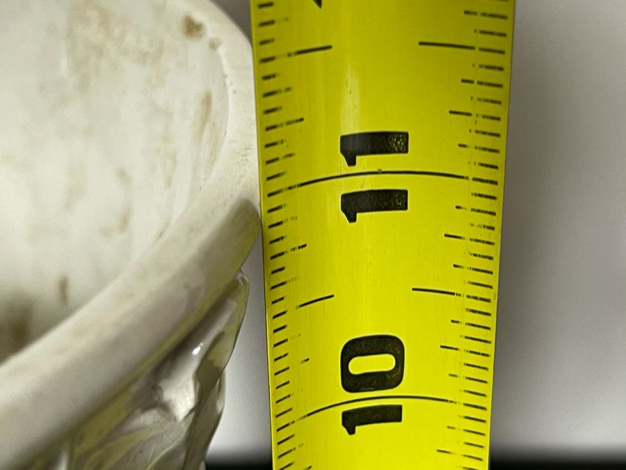 Signed Handmade Capodimonte Floral Relief Vase Made In Italy 11'H [Photo 14]