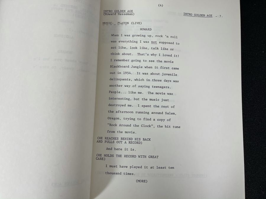 1984 First Draft Script To NBC TV Special 'Gimme That Good Time Rock 'N ...