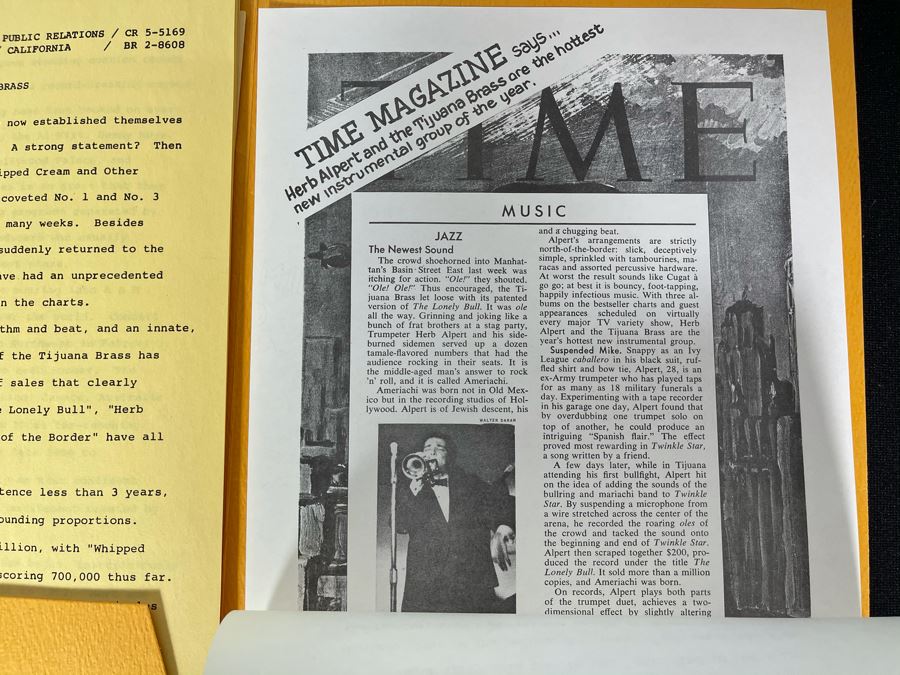 Herb Alpert And The Tijuana Brass Band Press Release Package With B&W Band Photos Ephemera [Photo 6]