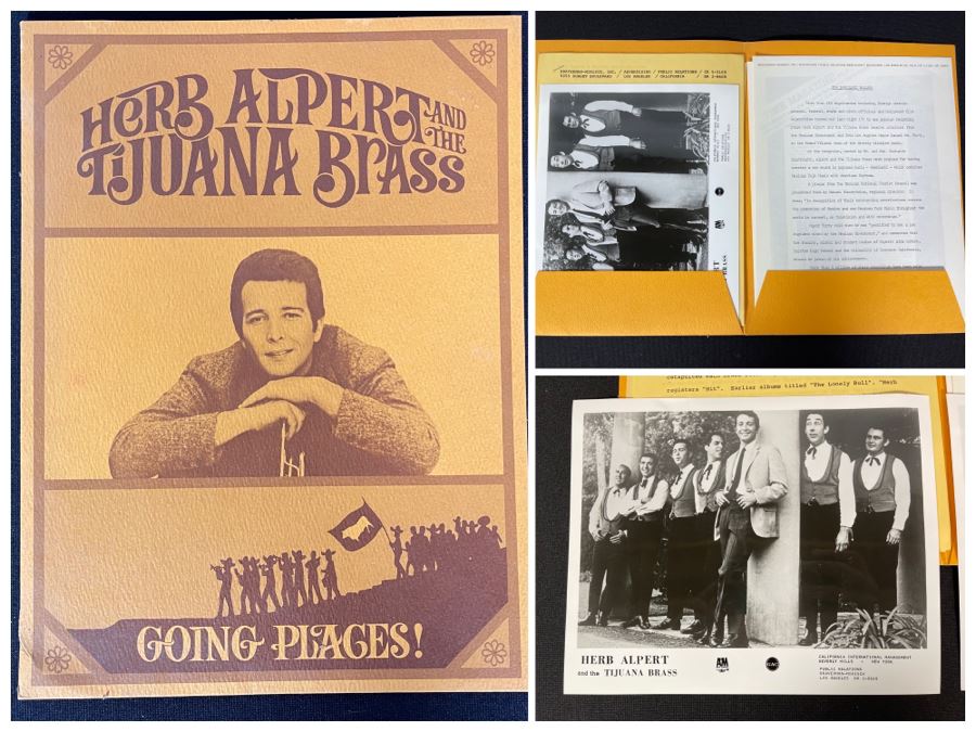 Herb Alpert And The Tijuana Brass Band Press Release Package With B&W Band Photos Ephemera