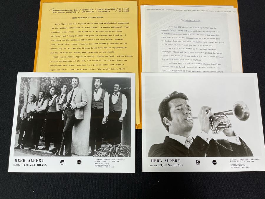 Herb Alpert And The Tijuana Brass Band Press Release Package With B&W Band Photos Ephemera [Photo 7]