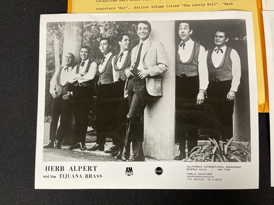 Herb Alpert And The Tijuana Brass Band Press Release Package With B&W Band Photos Ephemera [Photo 8]