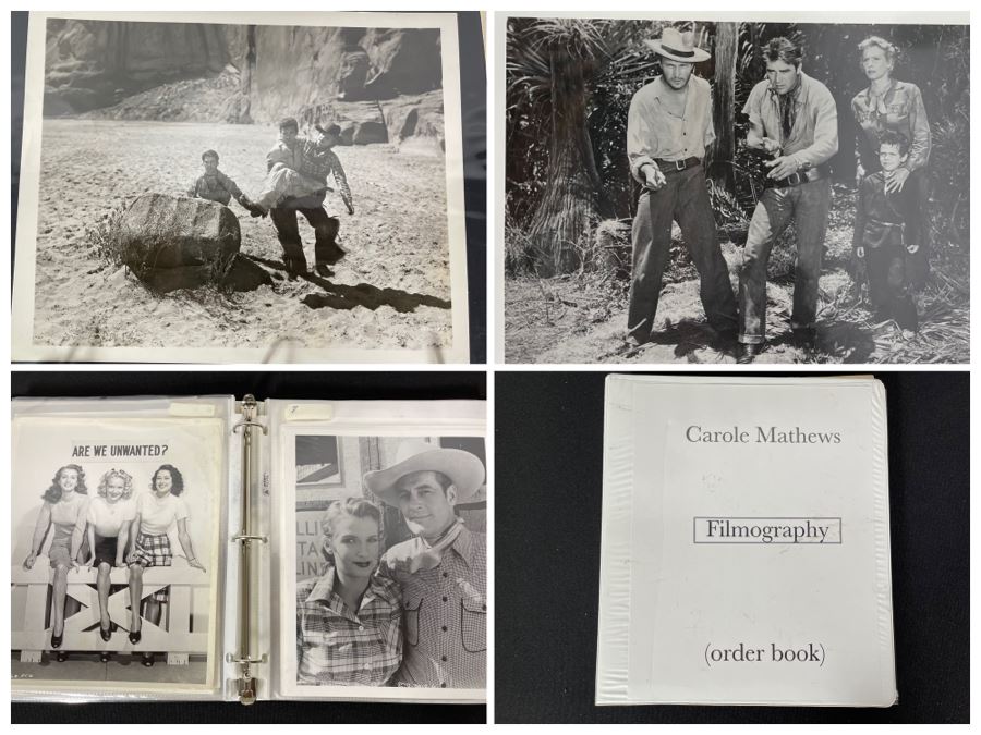 Actress Carole Mathews Old Hollywood Personal Filmography Scrapbook With Movie Scene & Set B&W Photos And Clippings Westerns - See Photos [Photo 1]