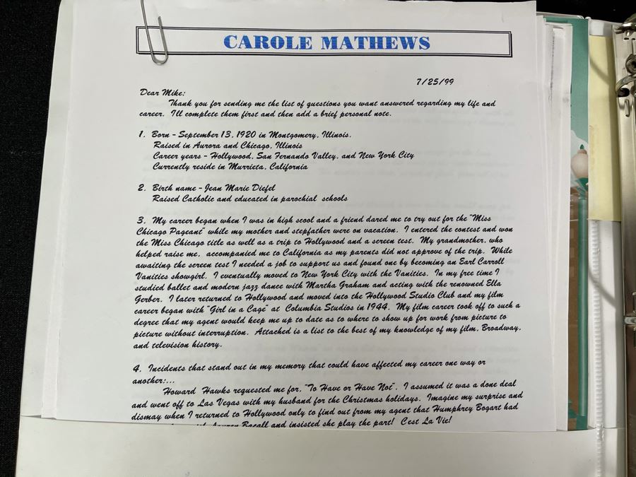 Actress Carole Mathews Old Hollywood Personal Filmography Scrapbook With Movie Scene & Set B&W Photos And Clippings Westerns - See Photos [Photo 30]