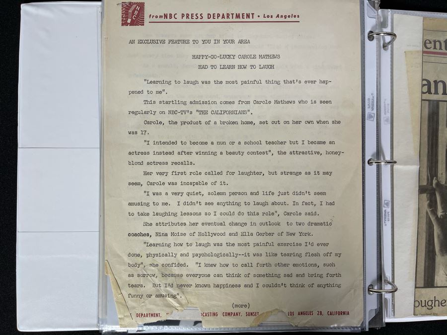 Actress Carole Mathews Old Hollywood Personal Filmography Scrapbook With Movie Scene & Set B&W Photos And Clippings - See Photos [Photo 28]