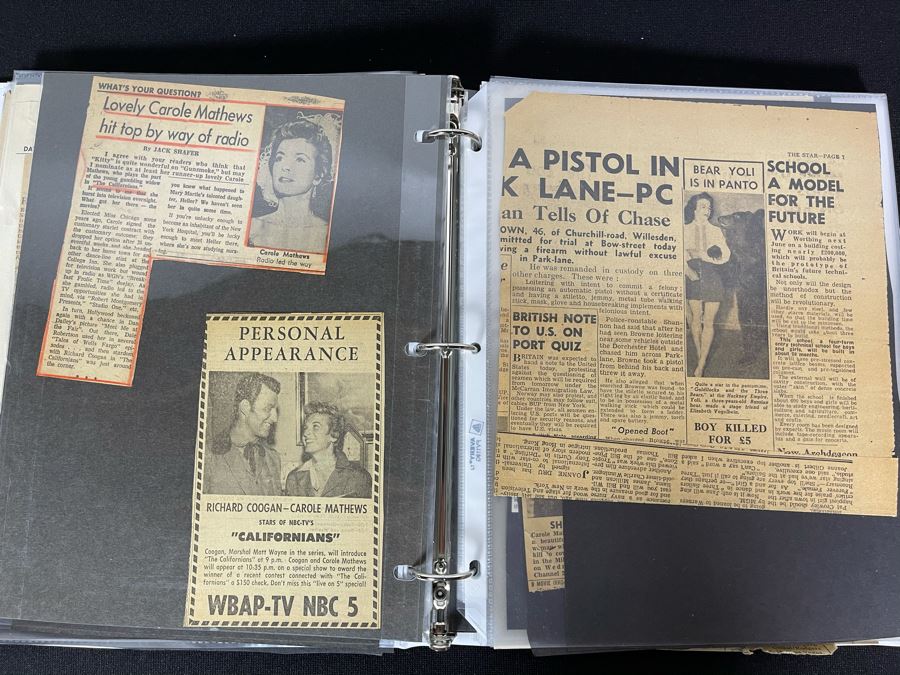 Actress Carole Mathews Old Hollywood Personal Filmography Scrapbook With Movie Scene & Set B&W Photos And Clippings - See Photos [Photo 15]