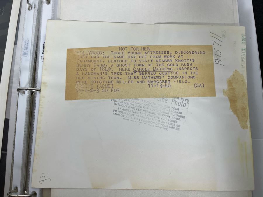 Actress Carole Mathews Old Hollywood Personal Filmography Scrapbook With Movie Scene & Set B&W Photos And Clippings Westerns - See Photos [Photo 17]