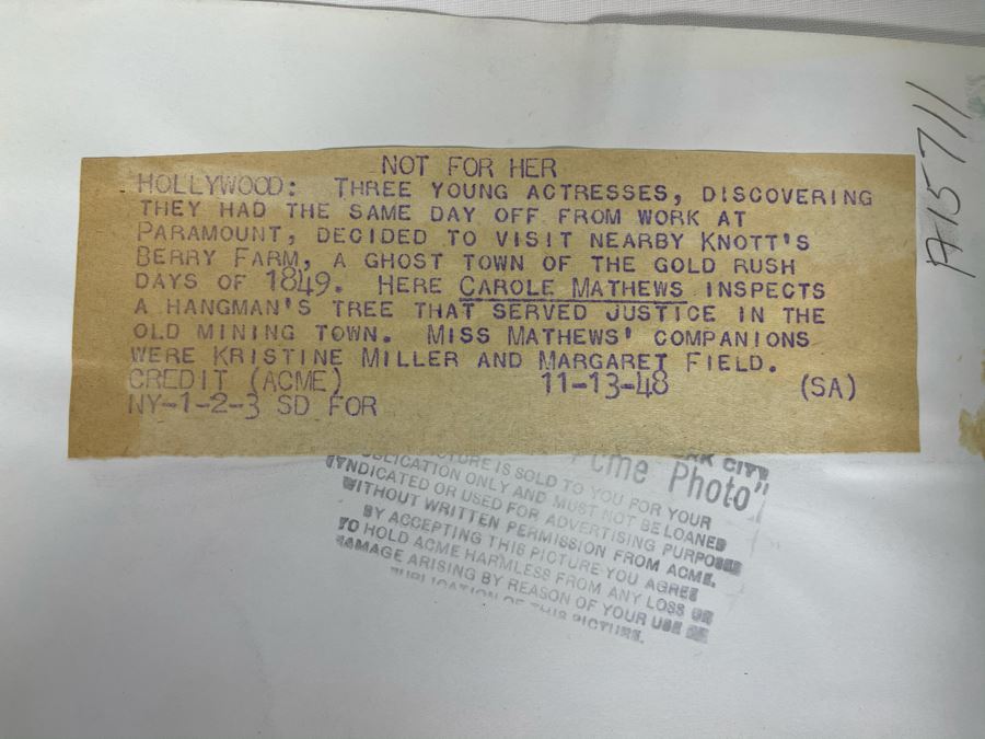 Actress Carole Mathews Old Hollywood Personal Filmography Scrapbook With Movie Scene & Set B&W Photos And Clippings Westerns - See Photos [Photo 18]