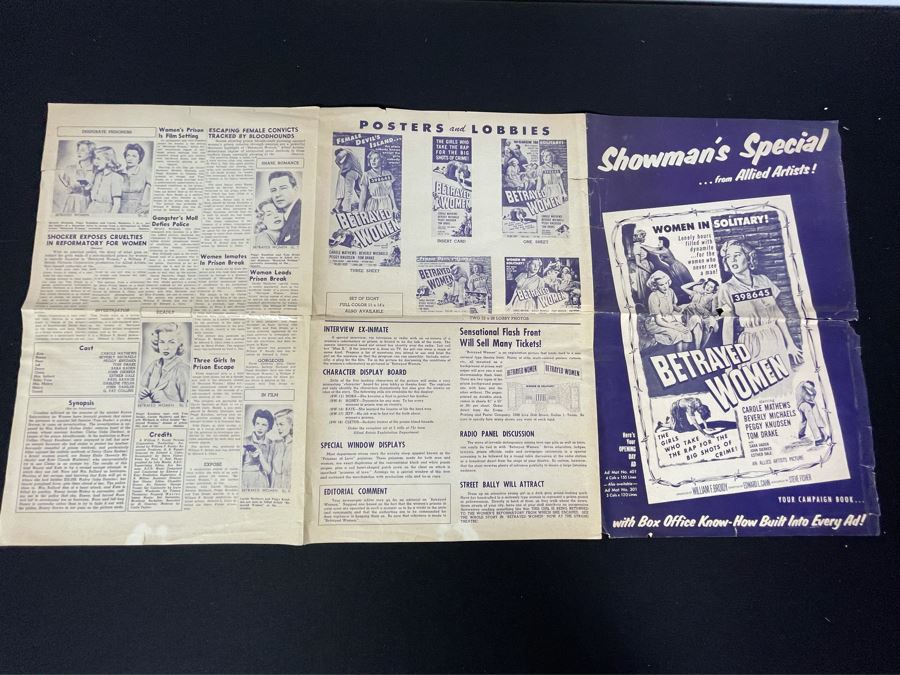 Old Hollywood Ephemera From Allied Artists Movie Theater Order Flyer For Posters And Lobby Cards For Movie 'Betrayed Women' [Photo 11]