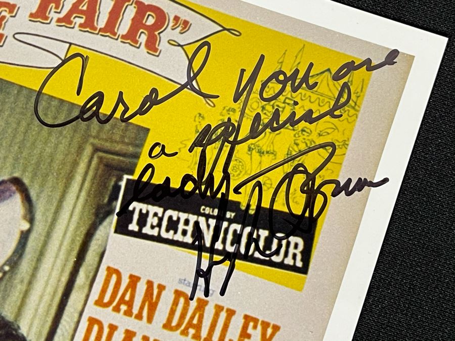 Signed By Actor Hugh O'Brian Photocopy Of Meet Me At The Fair Movie Lobby Card [Photo 2]