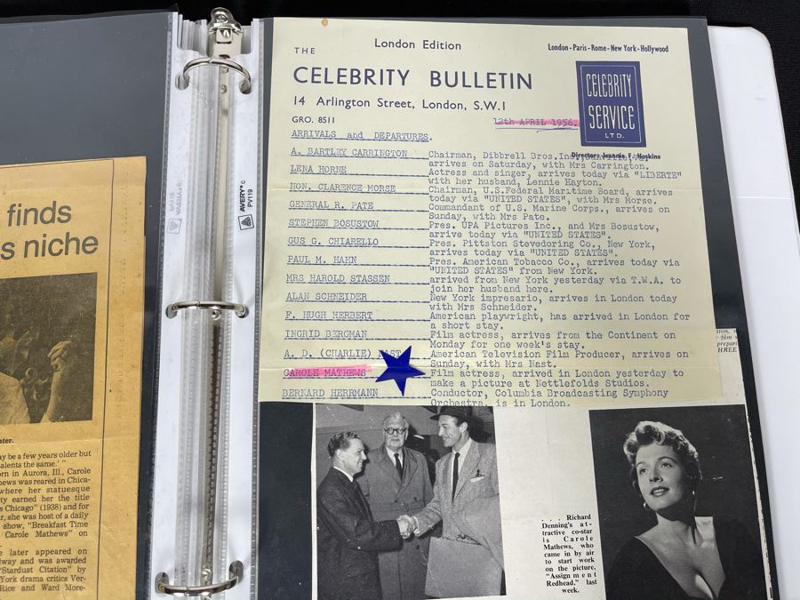 Actress Carole Mathews Old Hollywood Personal Filmography Scrapbook With Movie Scene & Set B&W Photos And Clippings Westerns - See Photos [Photo 15]