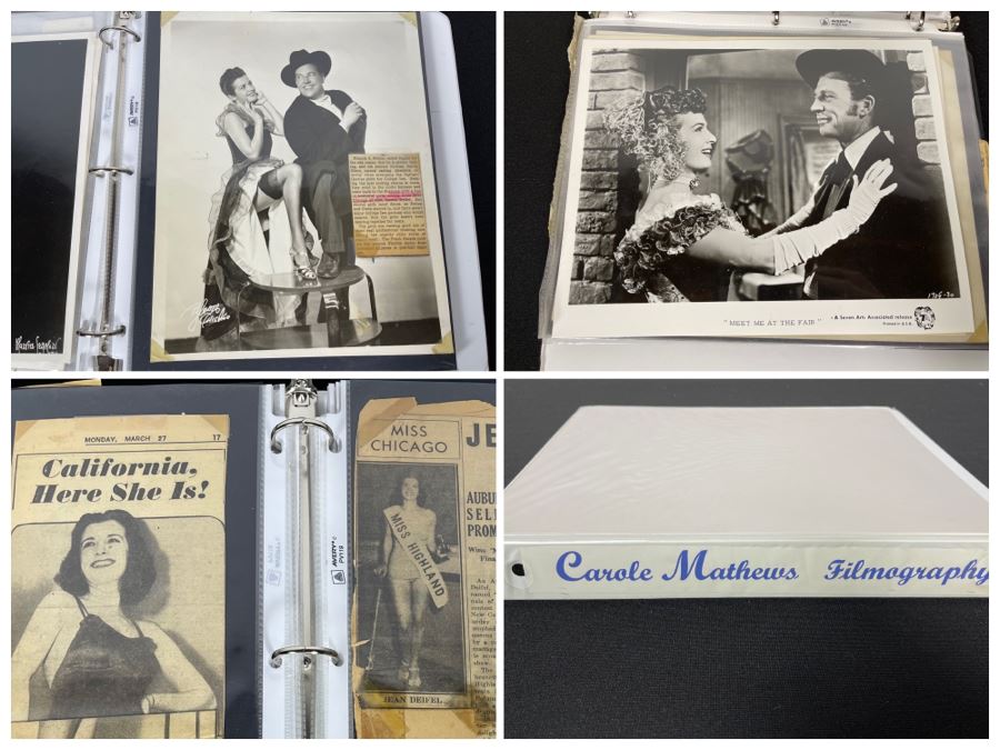Actress Carole Mathews Old Hollywood Personal Filmography Scrapbook With Movie Scene & Set B&W Photos And Clippings Westerns - See Photos