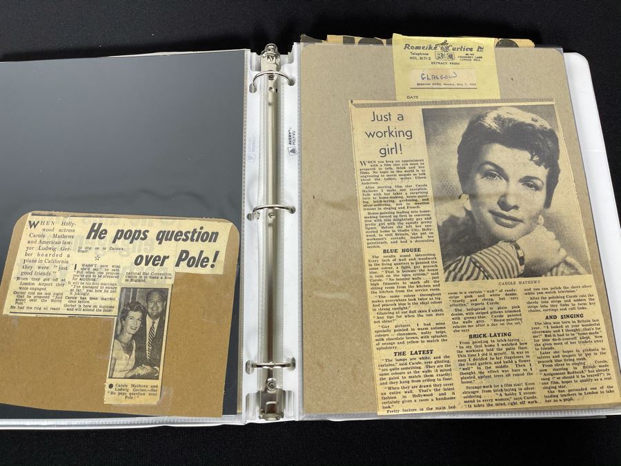 Actress Carole Mathews Old Hollywood Personal Filmography Scrapbook With Movie Scene & Set B&W Photos And Clippings - See Photos [Photo 8]
