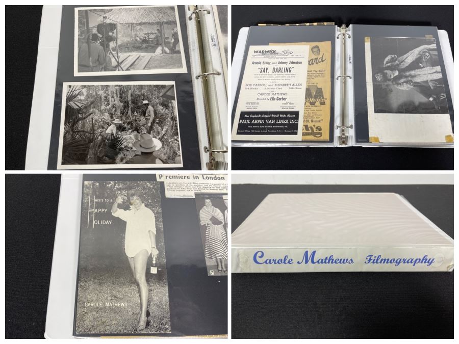 Actress Carole Mathews Old Hollywood Personal Filmography Scrapbook With Movie Scene & Set B&W Photos And Clippings - See Photos [Photo 1]