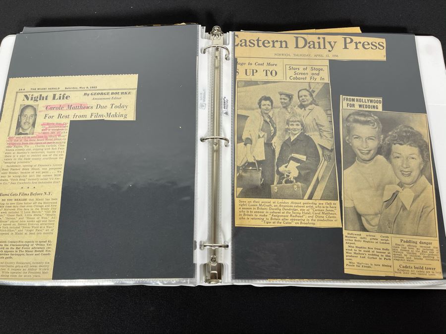 Actress Carole Mathews Old Hollywood Personal Filmography Scrapbook With Movie Scene & Set B&W Photos And Clippings - See Photos [Photo 24]