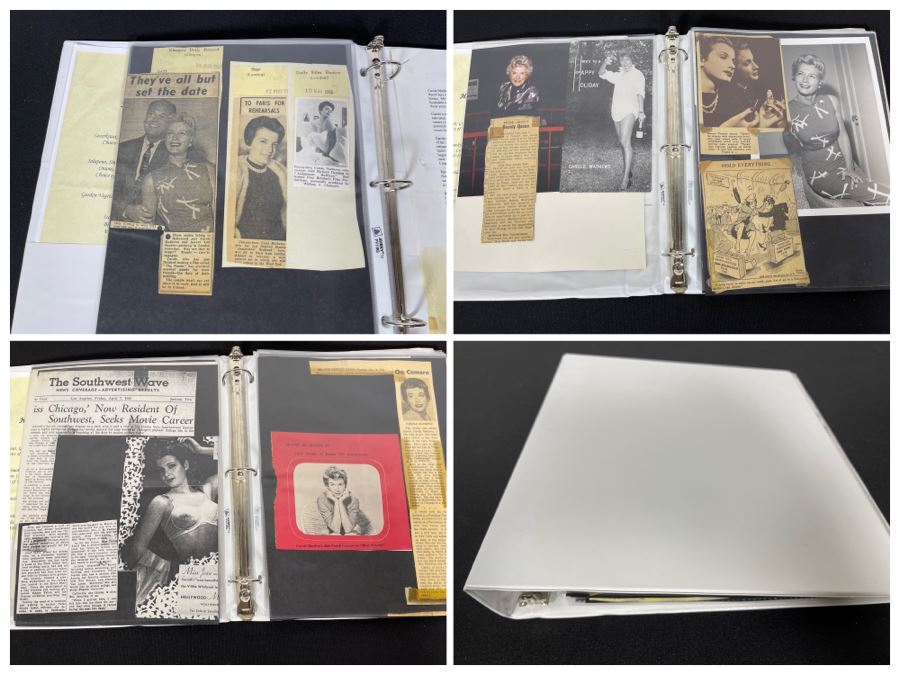 Actress Carole Mathews Old Hollywood Personal Scrapbook With B&W Photos And Clippings - See Photos