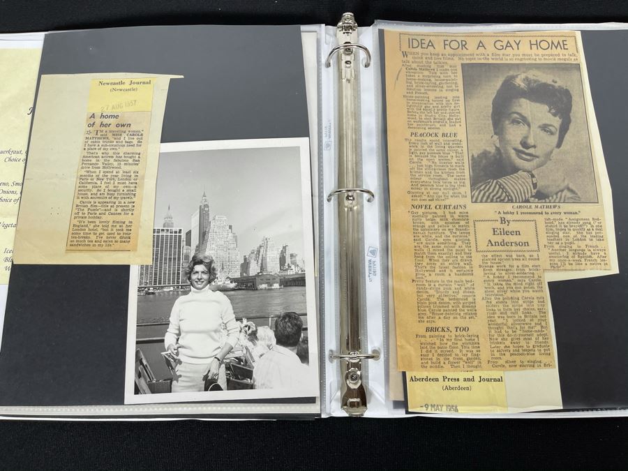 Actress Carole Mathews Old Hollywood Personal Scrapbook With B&W Photos And Clippings - See Photos [Photo 8]