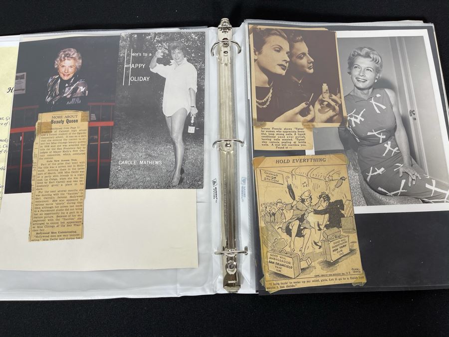 Actress Carole Mathews Old Hollywood Personal Scrapbook With B&W Photos And Clippings - See Photos [Photo 4]