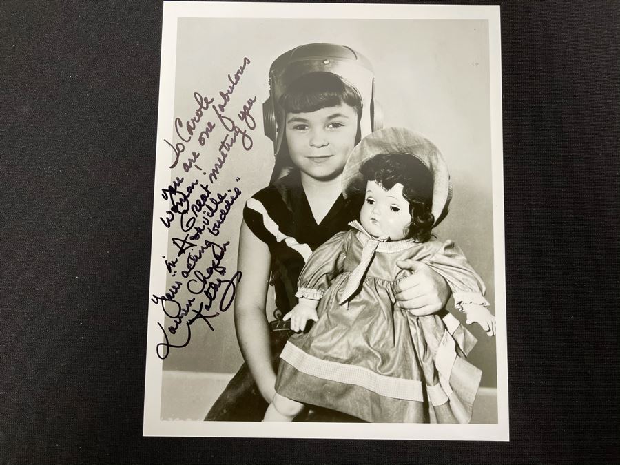 Signed B&W Photograph From Child Actress Lauren Chapin AKA 'Kathy Anderson' In Mid-Century TV Show 'Father Knows Best' 8.5 X 11