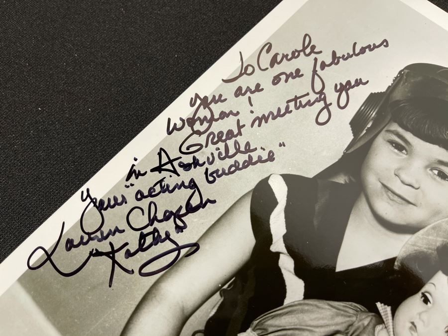 Signed B&W Photograph From Child Actress Lauren Chapin AKA 'Kathy Anderson' In Mid-Century TV Show 'Father Knows Best' 8.5 X 11 [Photo 3]