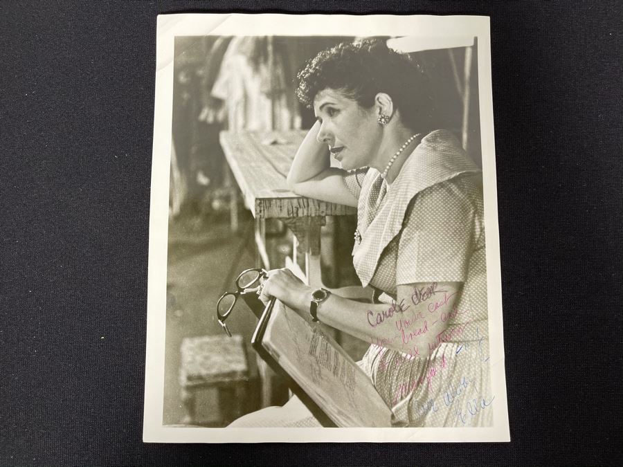 Signed B&W Photograph From Actress Ella 8.5 X 11