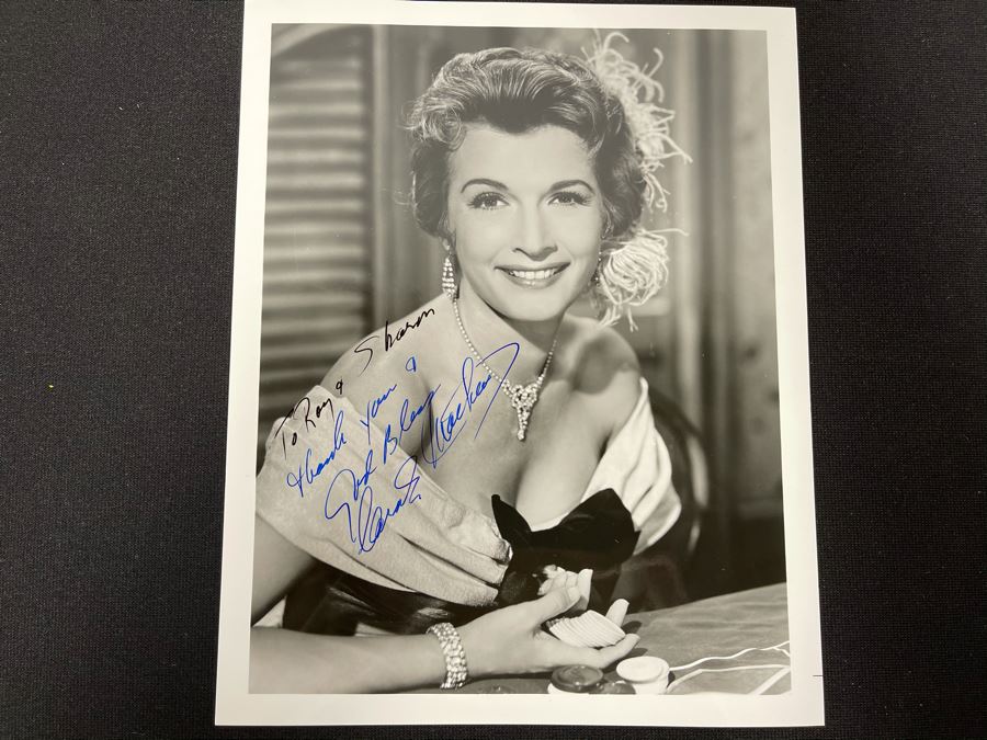 Signed Actress Carole Mathews Old B&W Photograph 8.5 X 11