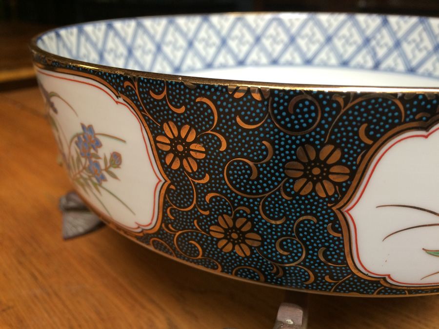 Hand Painted Japanese Bowl with Adjustable Copper Stand [Photo 4]