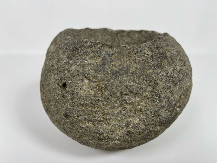 Old Native Round Metate Mealing Stone 6W X 4H [Photo 6]