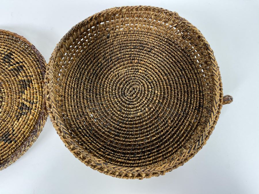 Vintage Woven Basket With Lid 8W X 3H [Photo 11]
