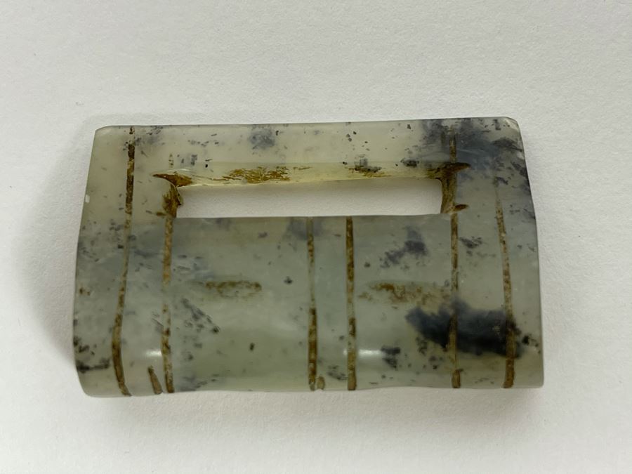 Vintage Chinese Carved Stone Lock (Use As A Pendant) 1.5W X 1H [Photo 2]