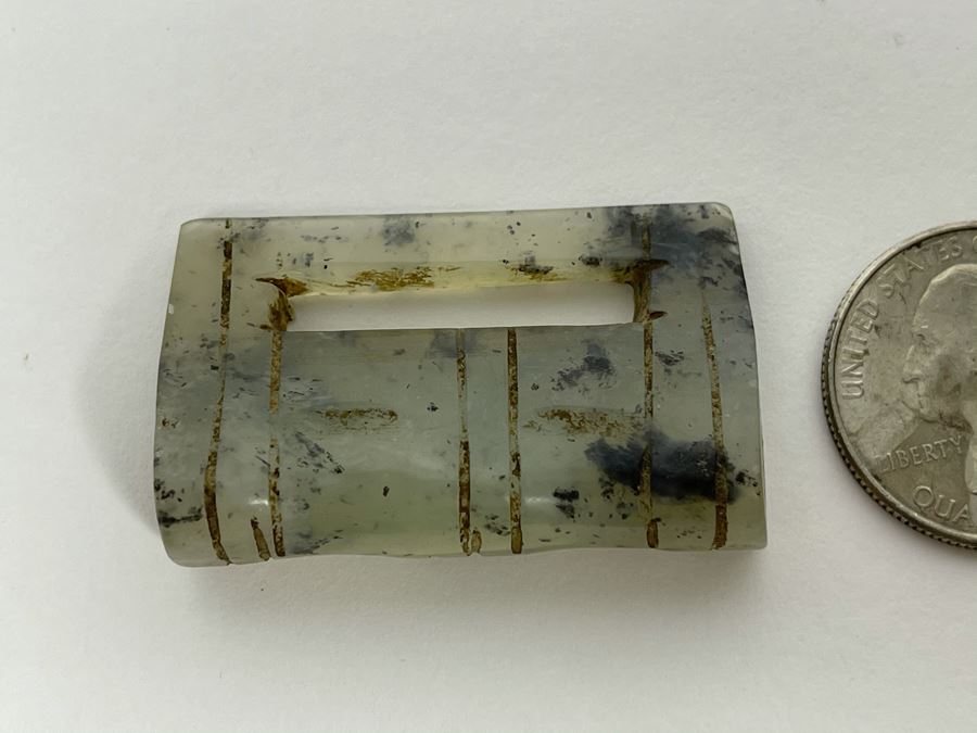 Vintage Chinese Carved Stone Lock (Use As A Pendant) 1.5W X 1H [Photo 7]