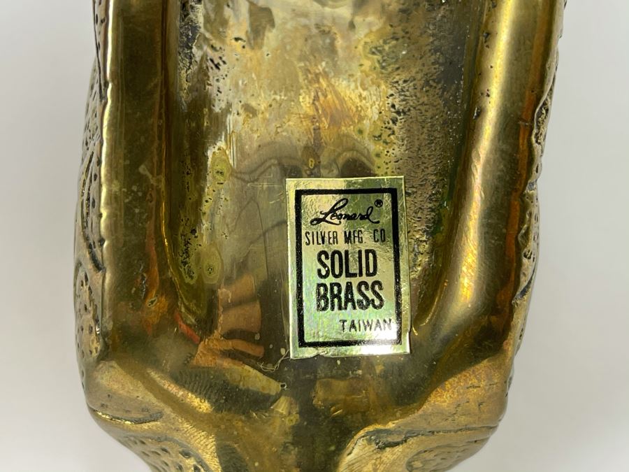 Solid Brass Giraffe With Baby By Leonard Silver Mfg Co 9W X 8.5H [Photo 6]