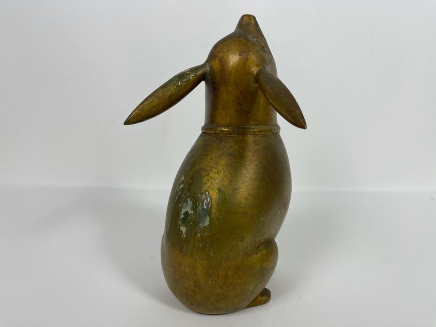 Gilded Bronze Metal Chinese Sculpture Of Dog With Bell 5W X 9H [Photo 6]